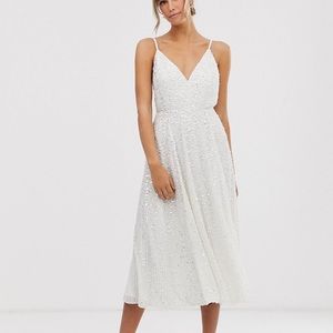 ASOS sequined midi bridal dress